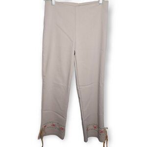 Krizia D Vintage 90s Boho Embroidered Capris size Medium